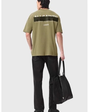 Tricou supradimensionat de bumbac organic Redact, Kaki