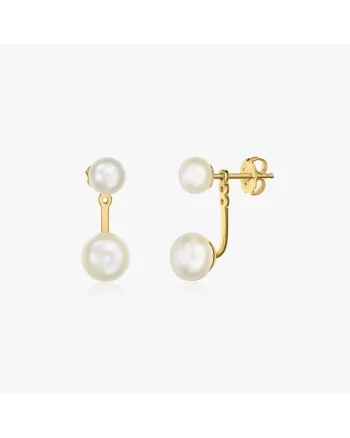 Cercei din argint Golden Duo - Perle naturale