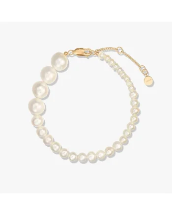 Bratara din argint Golden Crescendo - Perle Naturale