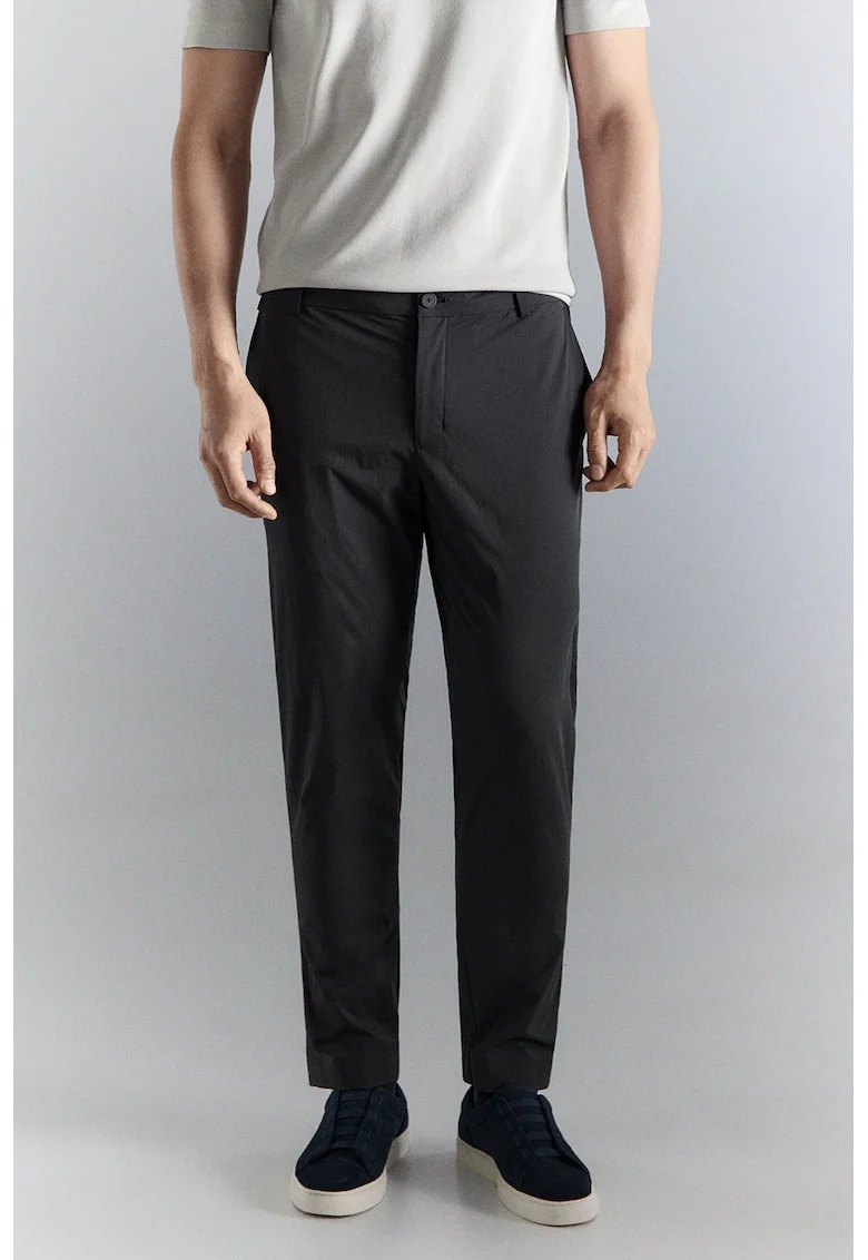 Pantaloni chino slim fit cu finisaj rezistent la apa, Gri inchis