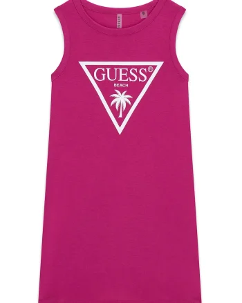 Rochie din bumbac cu imprimeu, Fucsia