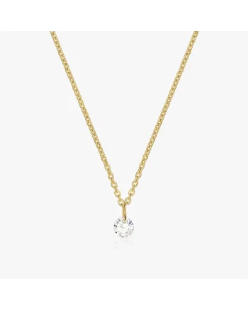 Colier din argint Golden Solitaire - Zirconiu