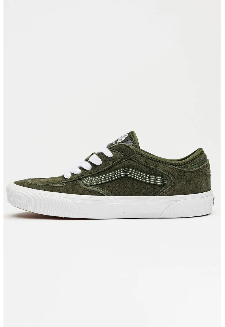 Pantofi sport unisex Rowley Classic din piele si piele intoarsa, Verde padure
