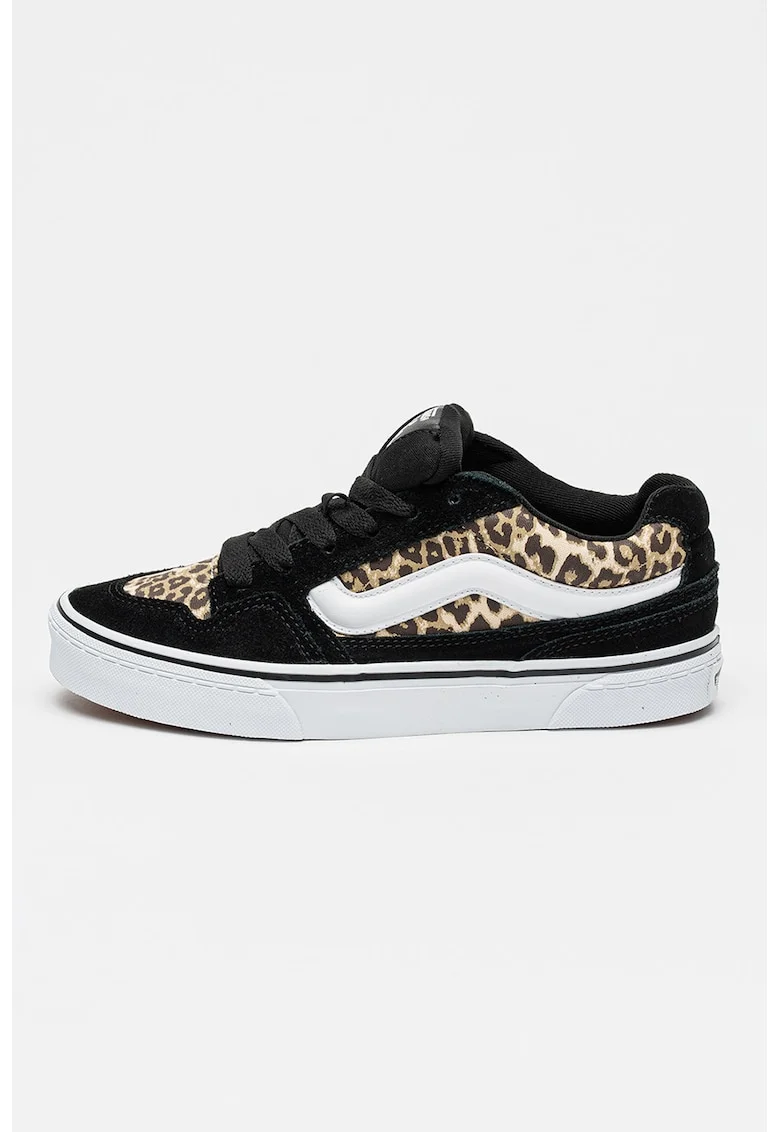 Pantofi sport cu model animal print Caldrone, Negru/Bej deschis