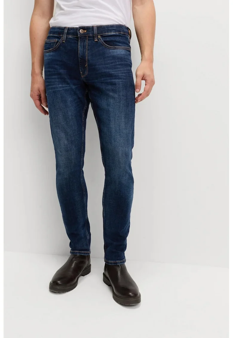 Blugi slim fit cu talie medie, Albastru indigo