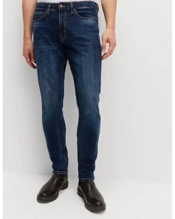 Blugi slim fit cu talie medie, Albastru indigo