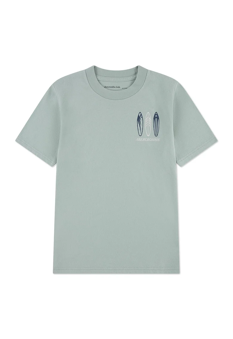 Tricou cu imprimeu pe partea din spate Surfs Up, Gri cenusiu/Gri carbune