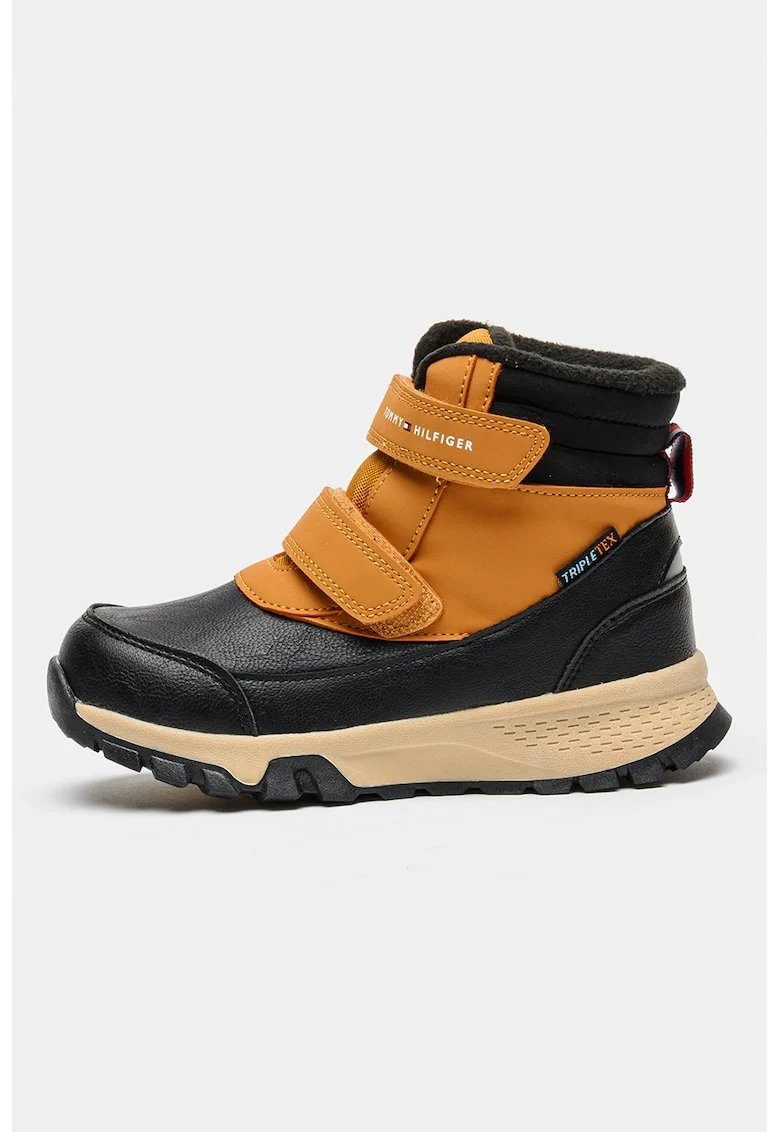 Ghete cu banda dubla velcro Tripletex®, Negru/Maro deschis