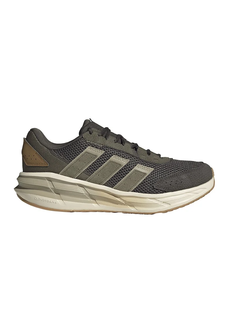 Pantofi sport AstraStar de piele ecologica si plasa, Maro/Kaki