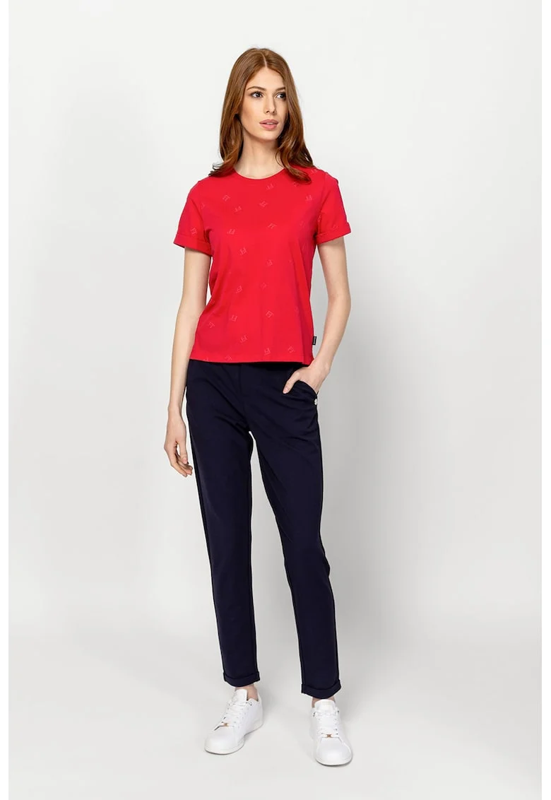 Tricou din bumbac cu model logo Meggie, Rosu vermillion