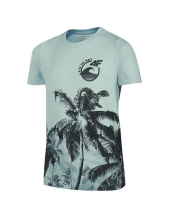 Tricou sport copii,  Bumbac, Cu logo, Negru/Gri, Marimea 158