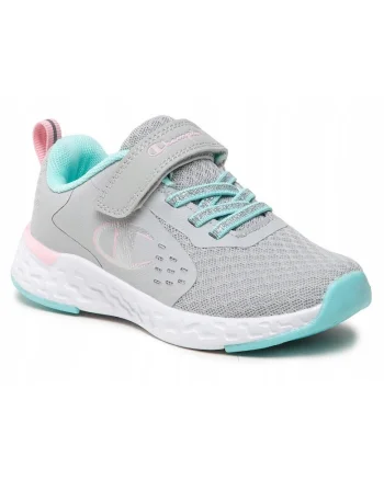 Pantofi sport copii  BOLD, gri, sintetic si textil, pentru alergare, set cu velcro