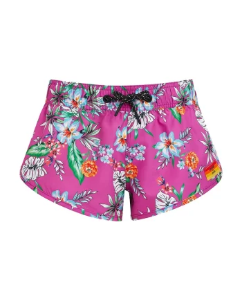 Costum de baie femei Superdry Surf, roz, cu imprimeu floral