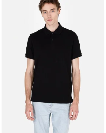 Tricou polo cu model uni, Negru