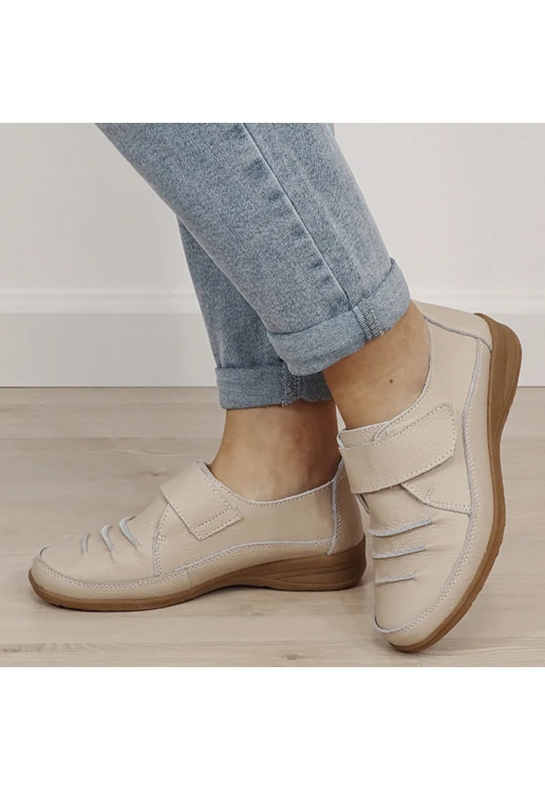 Mocasini roz din piele naturala 5085. M3 19295, Roz