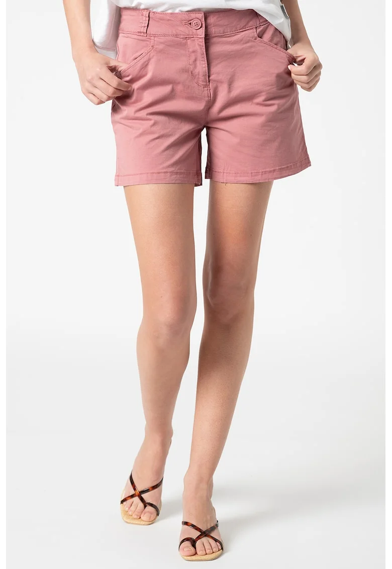 Pantaloni scurti chino cu talie medie Narie, Roz prafuit