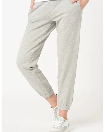 Pantaloni sport cu snur in talie Milea, Gri melange