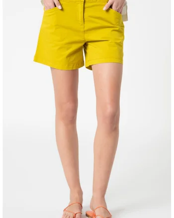 Pantaloni scurti chino cu talie medie Narie, Galben mustar