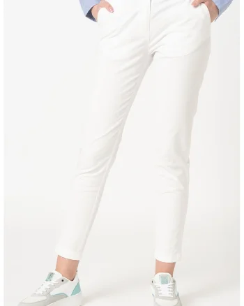 Pantaloni chino Meridian 3, Alb optic