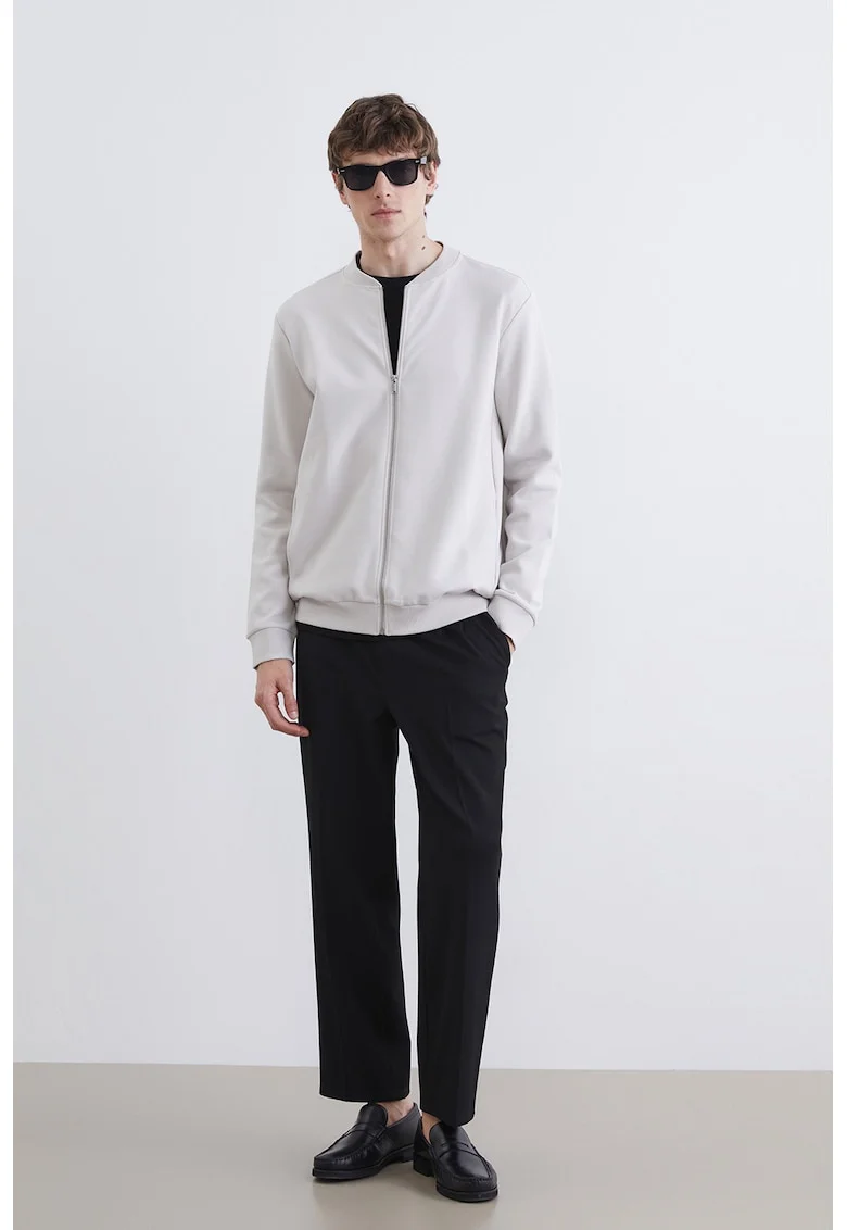 Bluza de trening din amestec de bumbac cu femoar, Alb murdar