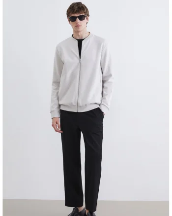 Bluza de trening din amestec de bumbac cu femoar, Alb murdar