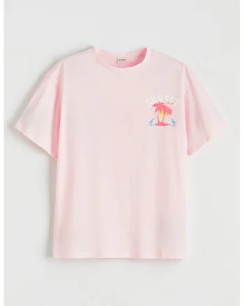 Tricou regular fit cu imprimeu grafic, Roz pastel