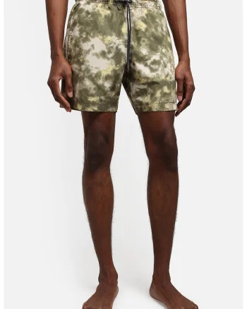 Pantaloni scurti de baie cu model, Bej/Kaki