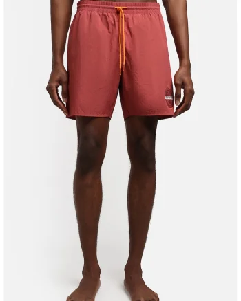 Pantaloni scurti de baie cu buzunare Verney, Rosu stins