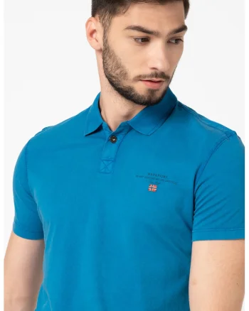Tricou polo cu logo Elli, Albastru petrol