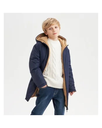 Geaca reversibila pentru baieti,  0.7556, Bleumarin/Bej, Bej/Bleumarin