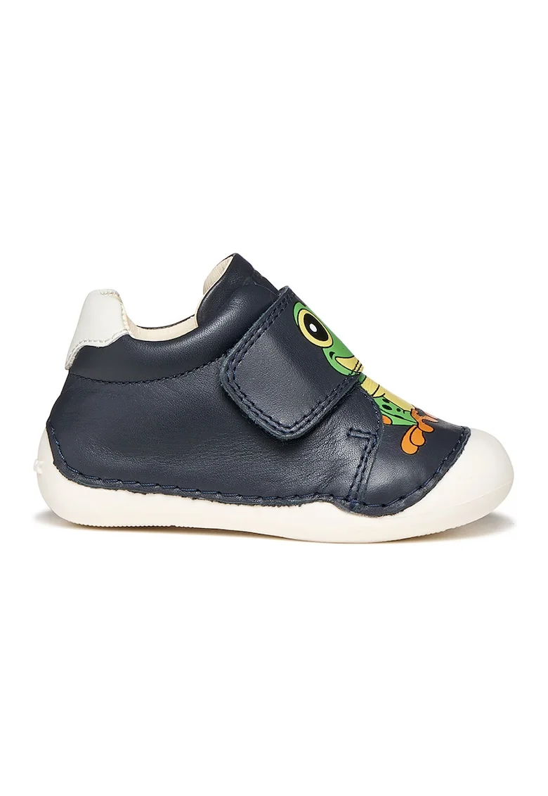 Pantofi sport Tutim de piele cu inchidere velcro, Verde/Albastru ultramarin