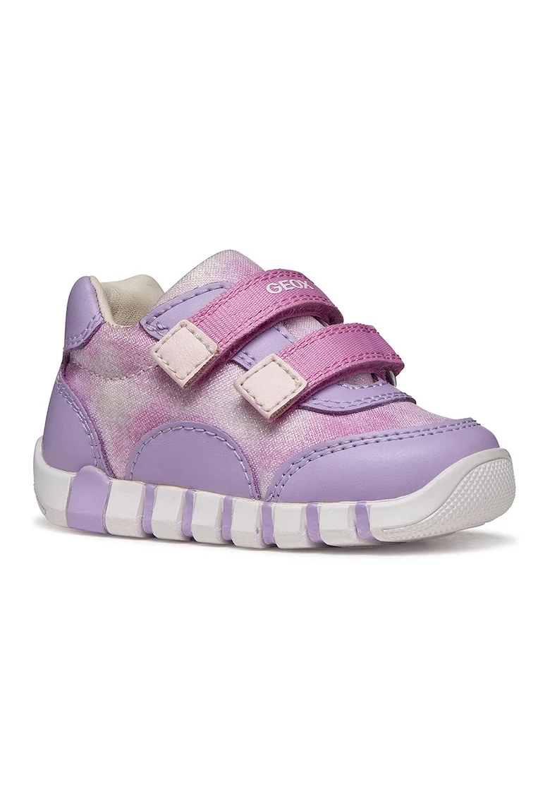 Pantofi sport Iupidoo cu velcro si insertii stralucitoare, Lila/Roz
