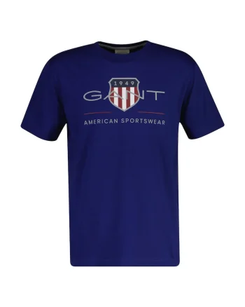 Tricou regular fit cu imprimeu logo Archive Shield, Gri/Rosu inchis/Albastru indigo