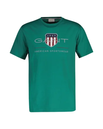 Tricou regular fit cu imprimeu logo Archive Shield, Verde persan