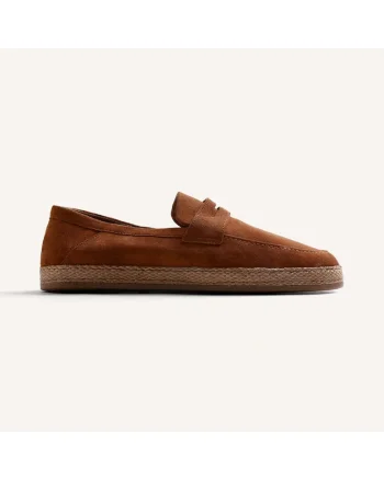 Pantofi loafer din piele intoarsa Juja, Caramel