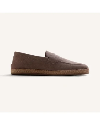 Pantofi loafer din piele intoarsa Juja, Maro taupe