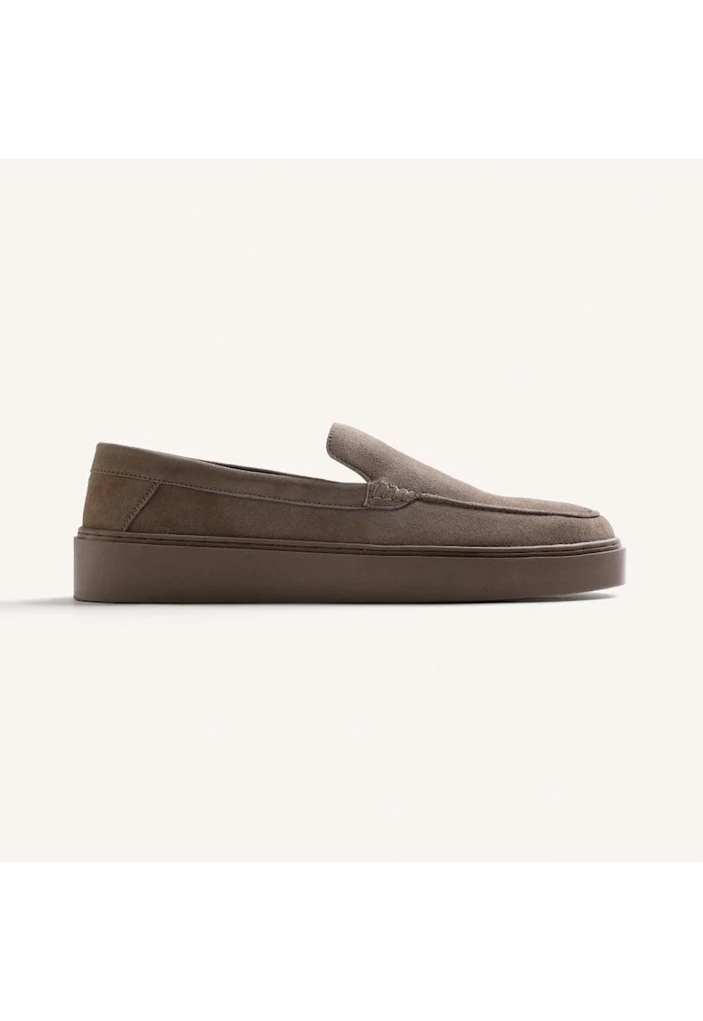 Pantofi loafer din piele intoarsa Laoag, Maro taupe