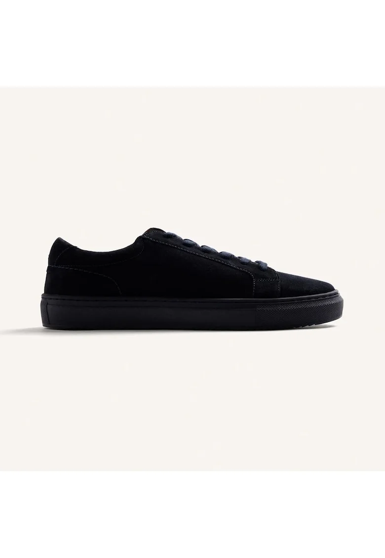 Pantofi sport low-cut din piele intoarsa, Albastru ultramarin