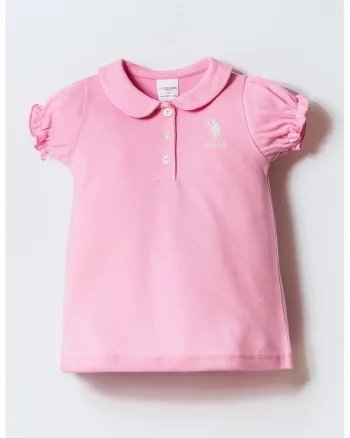Tricou cu guler Peter Pan, Roz pastel