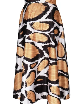 Fusta midi pe bie cu animal print
