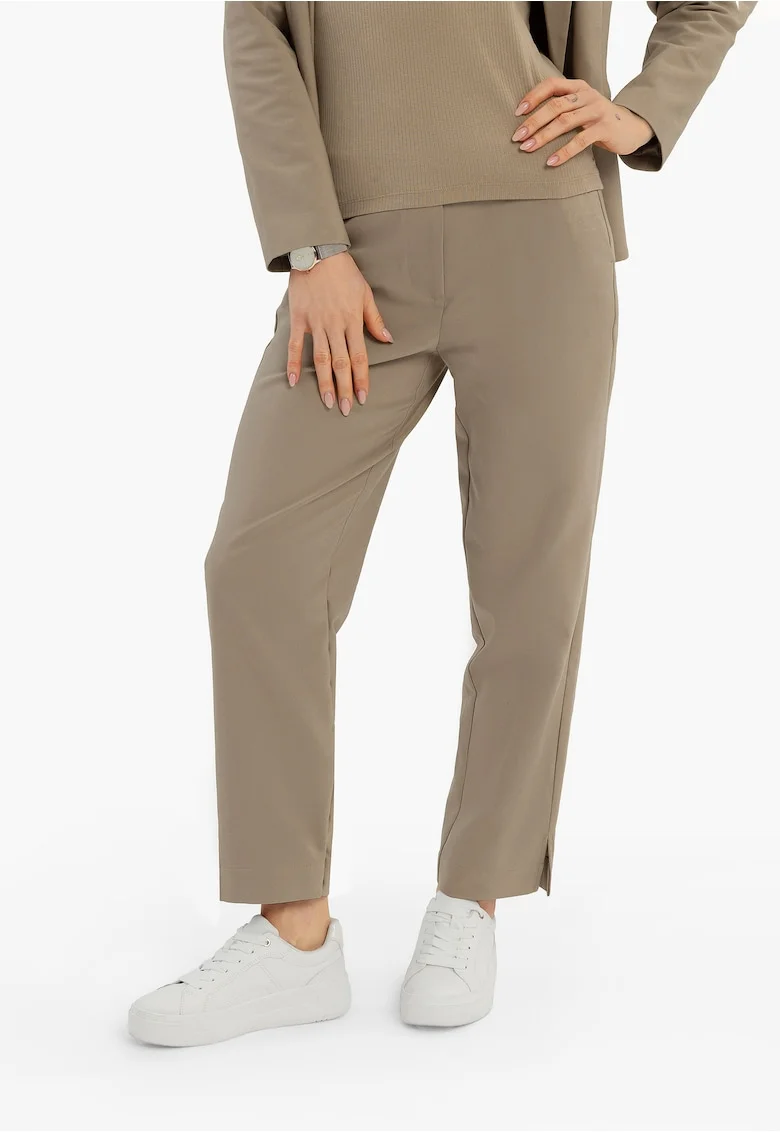 Pantaloni drepti dama, Regular Fit, picior cu musca scurta,  R-Sami, bej, Bej