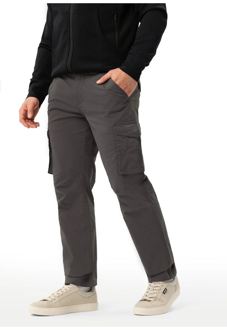 Pantaloni cargo din bumbac, sapte buzunare, regular fit, picior drept,  R-Gun, grafit, Gri grafit