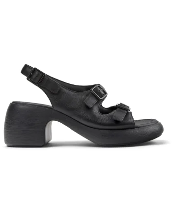 Sandale cu toc si catarame Thelma, Negru