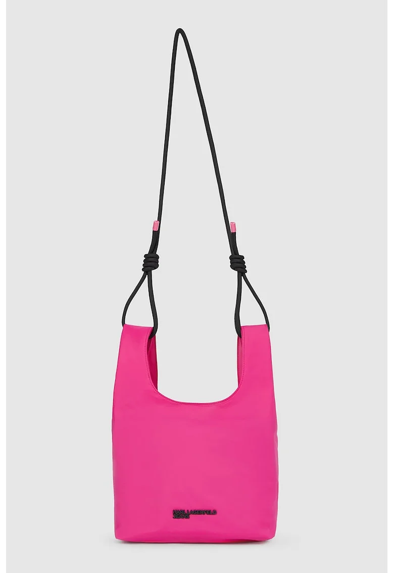 Geanta tote cu logo metalic, Fucsia