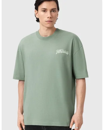 Tricou lejer din bumbac, Verde pal