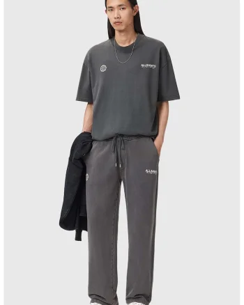 Tricou lejer cu imprimeu logo si maneci cazute, Gri carbune