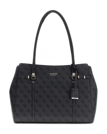 Geanta shopper cu model monograma Leona, Gri antracit