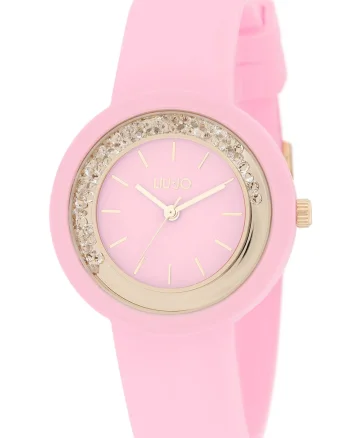 Ceas quartz decorat cu cristale, Roz