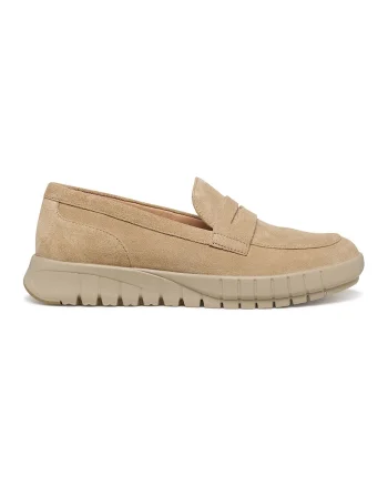 Pantofi loafer din piele intoarsa Flextride, Bej