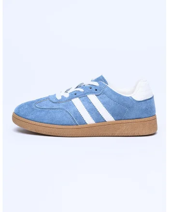 Pantofi sport din piele ecologica cu garnituri din material sintetic, Alb/Albastru